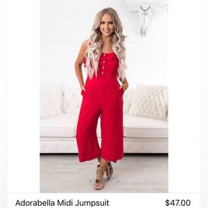 Nanamacs Boutique Adorabella midi jumpsuit in red size small